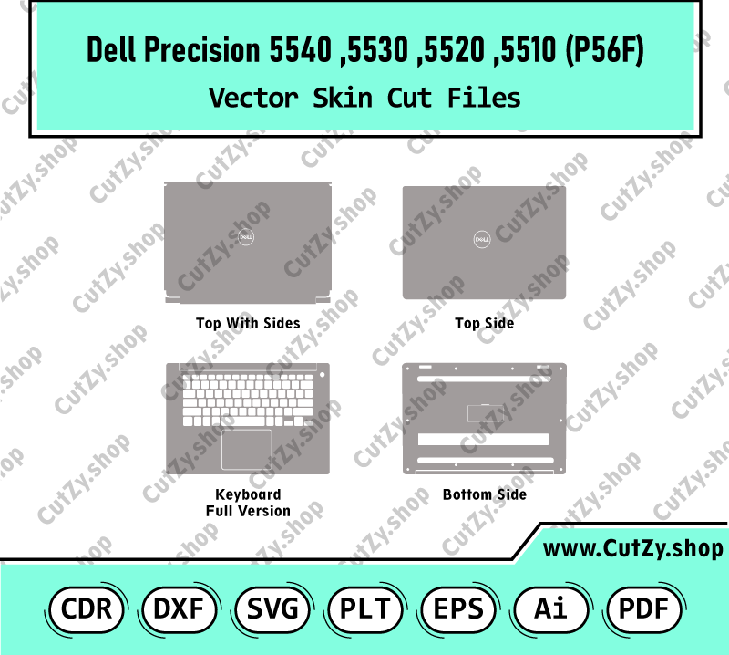 Dell Precision 5510, 5520, 5530, 5540 (P56F) Vector Skin Cut Files