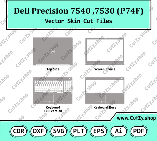 Dell Precision 7530, 7540 (P74F) Vector Skin Cut Files