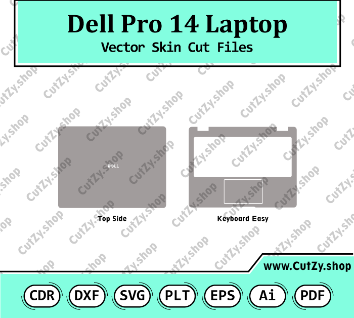 Dell Pro 14 Laptop Vector Skin Cut Files