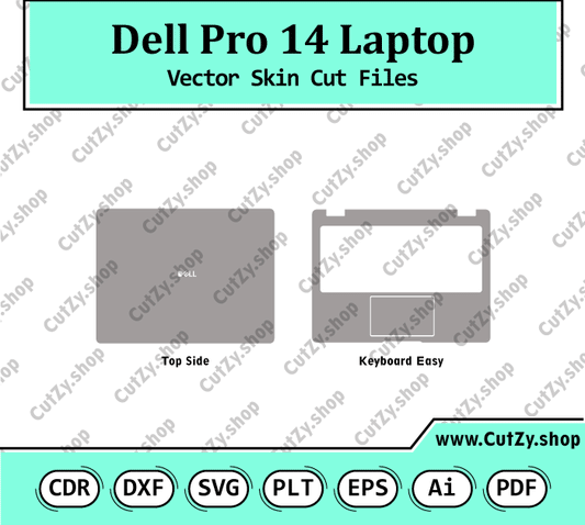 Dell Pro 14 Laptop Vector Skin Cut Files