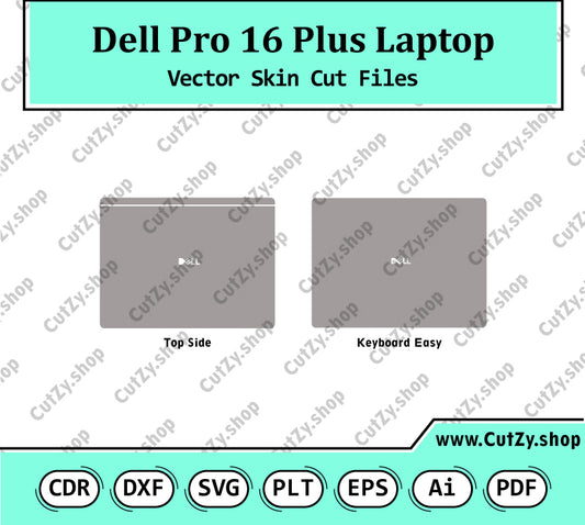 Dell Pro 16 Plus Laptop Vector Skin Cut Files