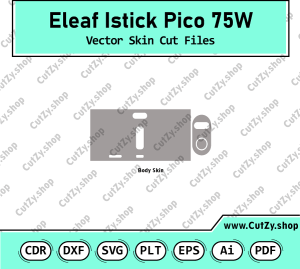 Eleaf Istick Pico 75W Vector Skin Cut Files Template