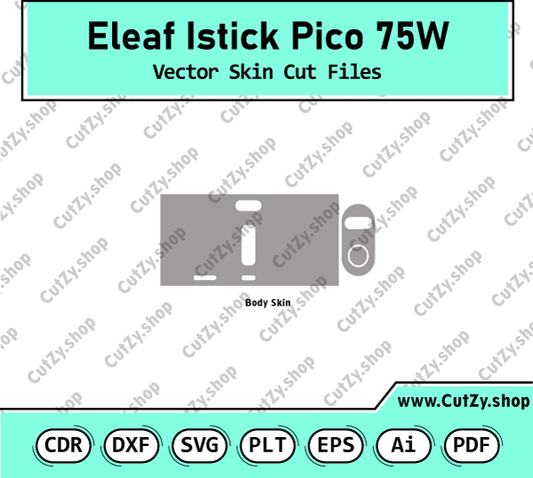 Eleaf Istick Pico 75W Vector Skin Cut Files Template