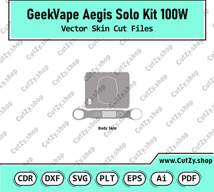 Geek Vape Aegis Solo Kit 100w Vector Skin Cut Files Template