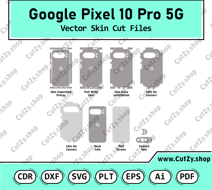 Google Pixel 10 Pro 5G 2025 Vector Skin Cut Files