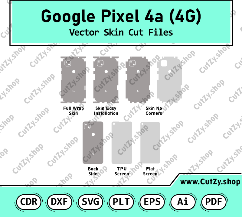 Google Pixel 4a 4G Vector Skin Cut Files