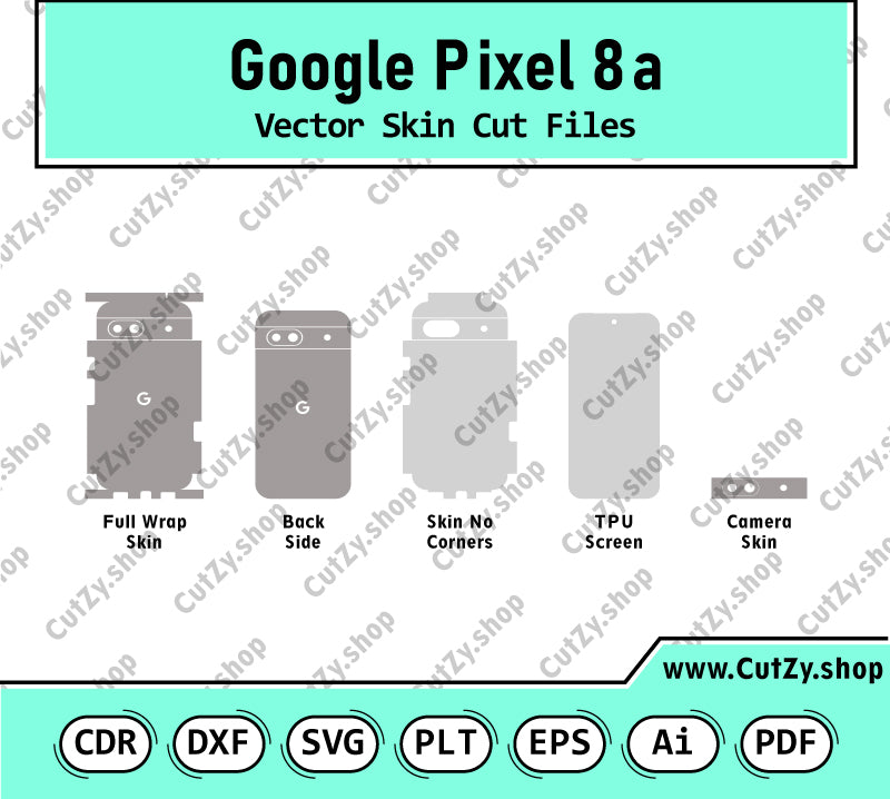 Google Pixel 8A Vector Skin Cut Files