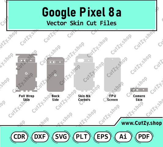 Google Pixel 8A Vector Skin Cut Files