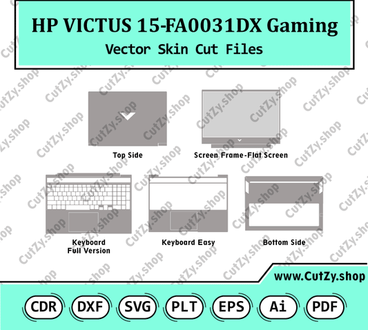 HP VICTUS 15-FA0031DX Gaming Laptop Vector Skin Cut Files