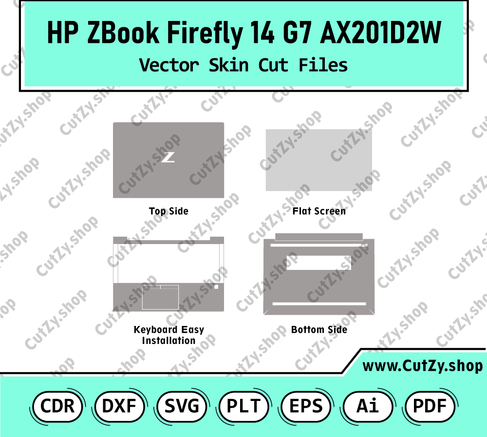 HP ZBook Firefly 14 G7 AX201D Vector Skin Cut Files