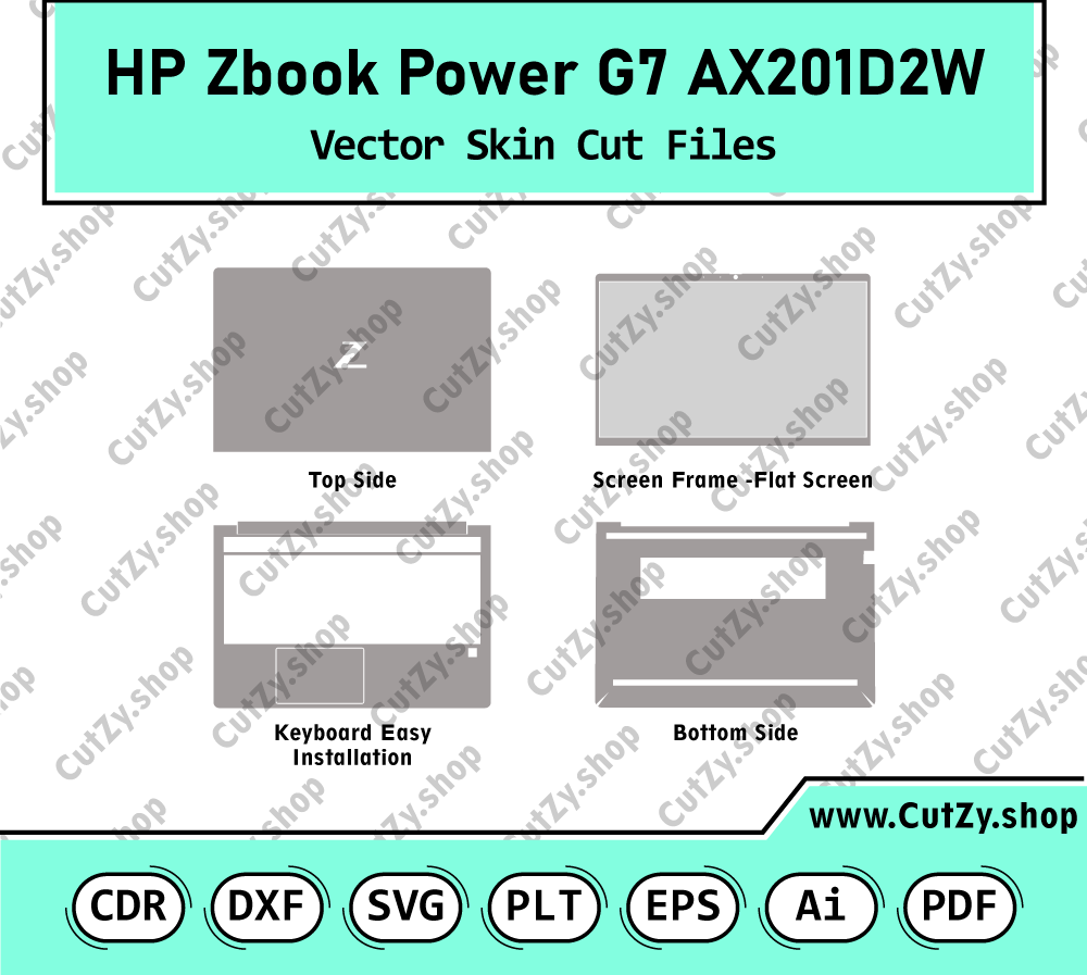 HP Zbook Power G7 AX201D2W Vector Skin Cut Files