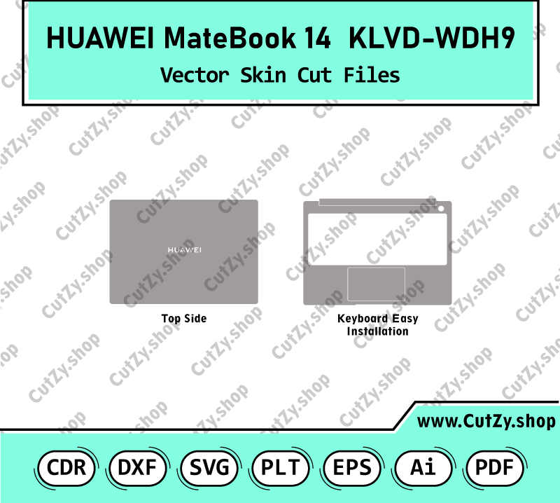 HUAWEI MateBook 14  KLVD-wdh9 Vector Skin Cut Files