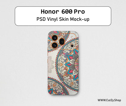 Honor 600 Pro PSD Vinyl Skin Mock-up