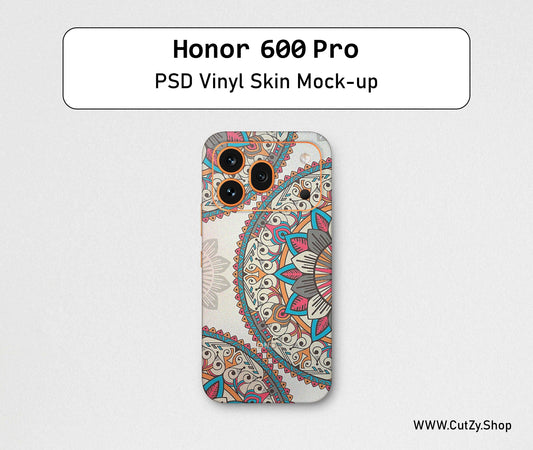 Honor 600 Pro PSD Vinyl Skin Mock-up