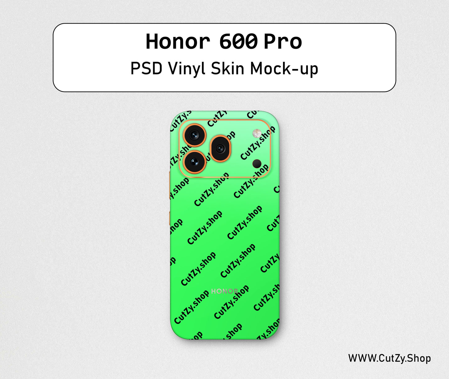 Honor 600 Pro PSD Vinyl Skin Mock-up