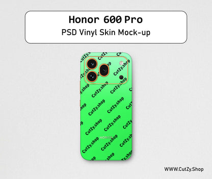 Honor 600 Pro PSD Vinyl Skin Mock-up
