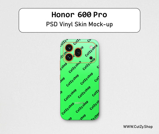 Honor 600 Pro PSD Vinyl Skin Mock-up