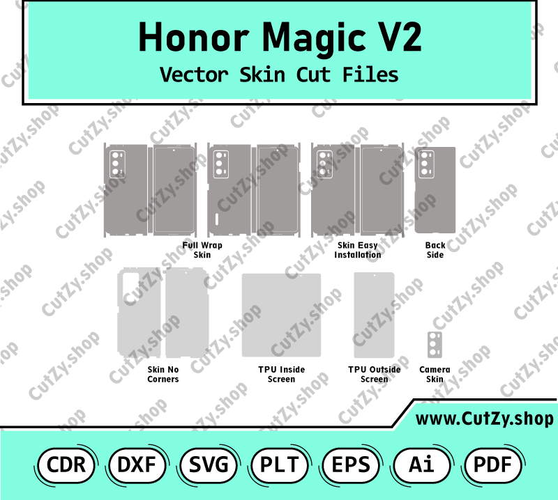 Honor Magic V2 Version Vector Skin Cut Files