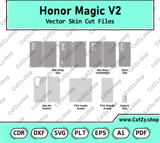 Honor Magic V2 Version Vector Skin Cut Files