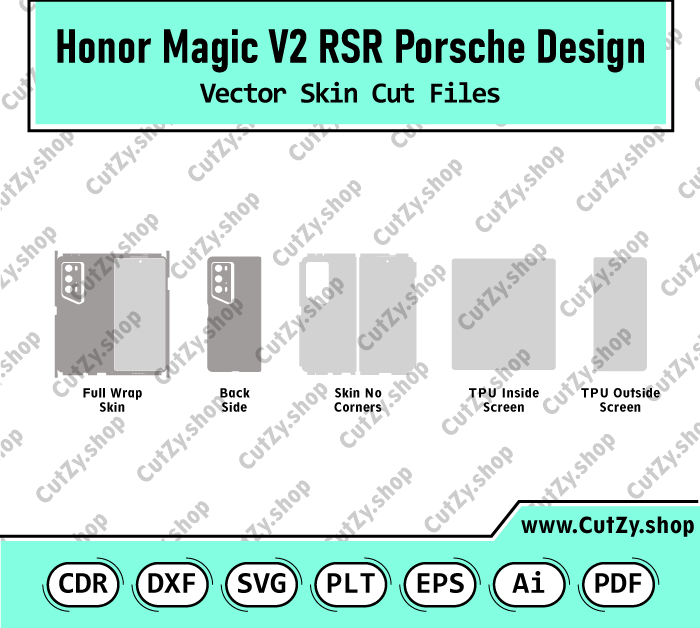 Honor Magic V2 RSR Porsche Design Vector Skin Cut Files