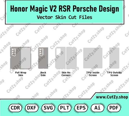 Honor Magic V2 RSR Porsche Design Vector Skin Cut Files