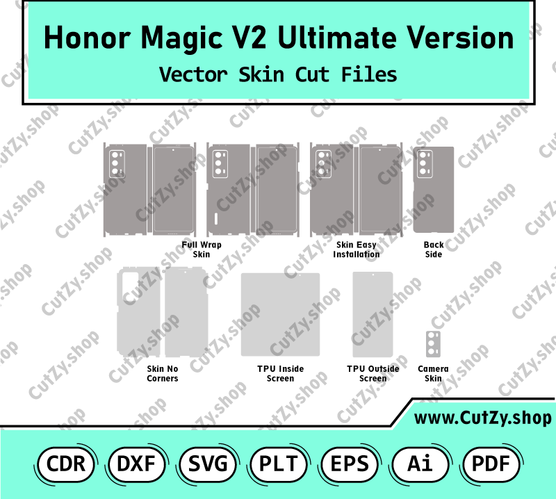 Honor Magic V2 Ultimate Version Vector Skin Cut Files