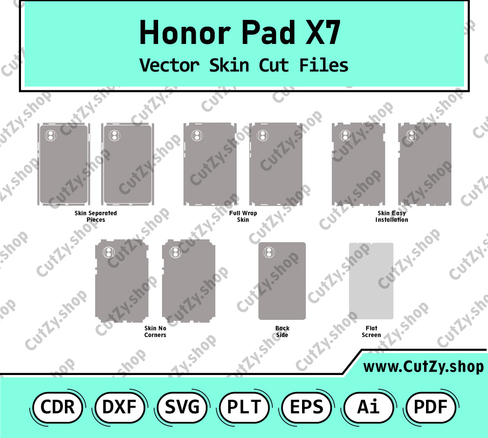 Honor Pad X7 2025 Versions Vector Skin Cut Files