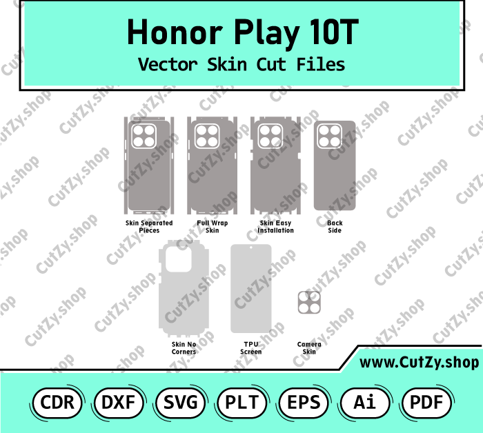 Honor Play 10T Vector Skin Cut Files
