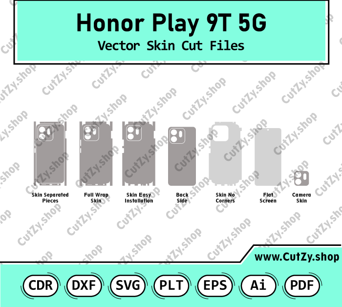 Honor Play 9T 5G Vector Skin Cut Files