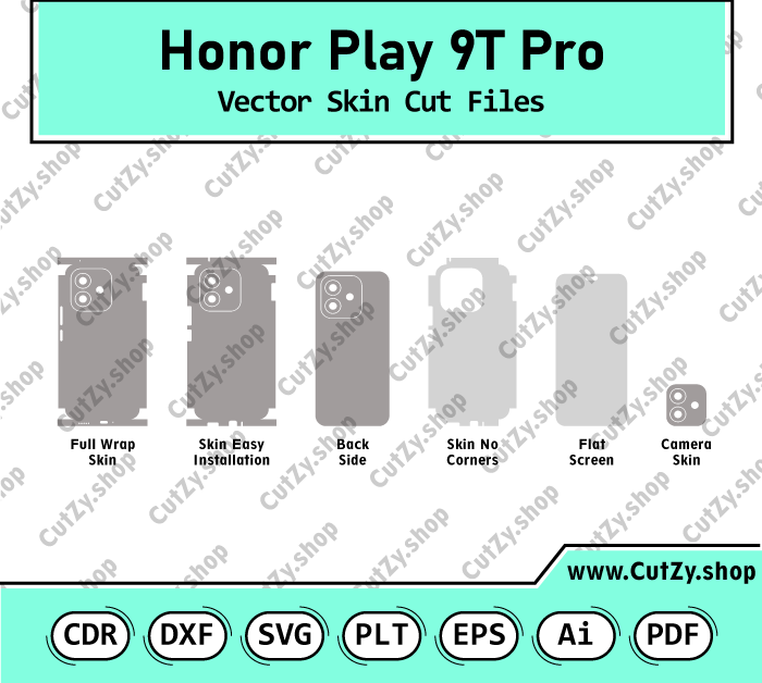 Honor Play 9T Pro Vector Skin Cut Files