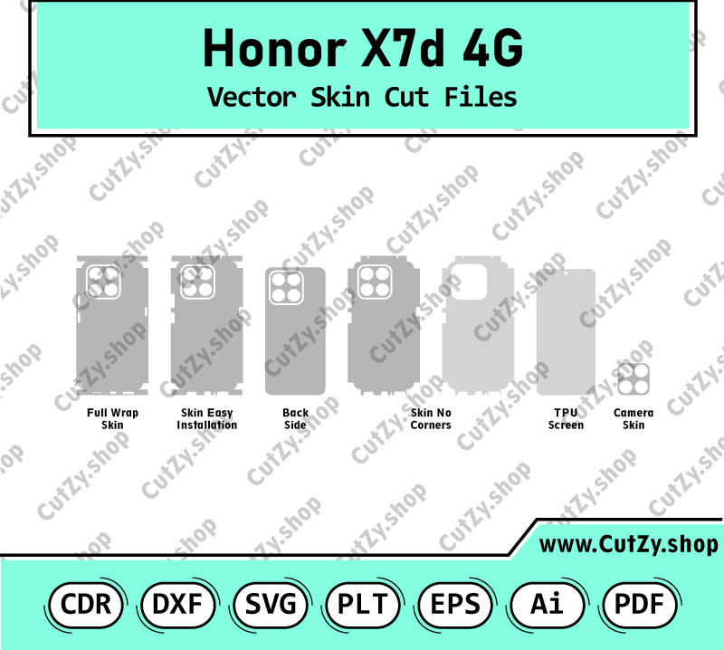 Honor X7d 4G Vector Skin Cut Files