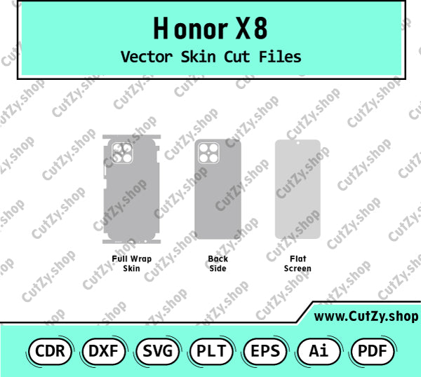 Honor X8 Vector Skin Templates