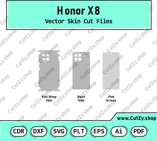 Honor X8 Vector Skin Templates