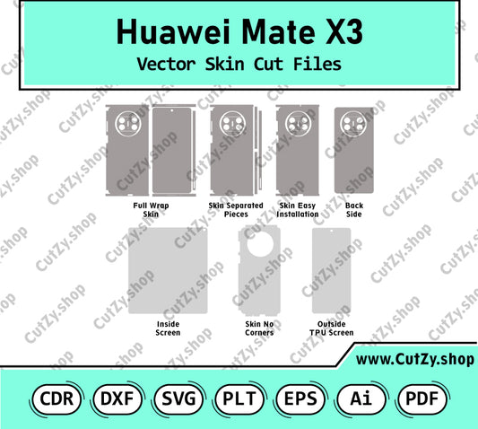 Huawei Mate X3 Vector Skin Cut Files