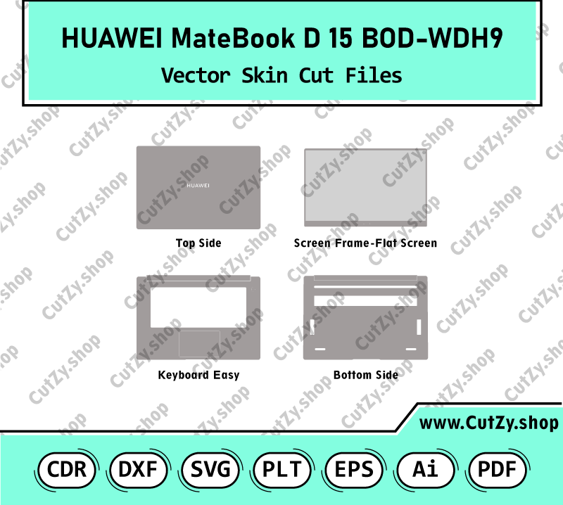 Huawei MateBook D 15 BoD-WDH9 Vector Skin Cut Files