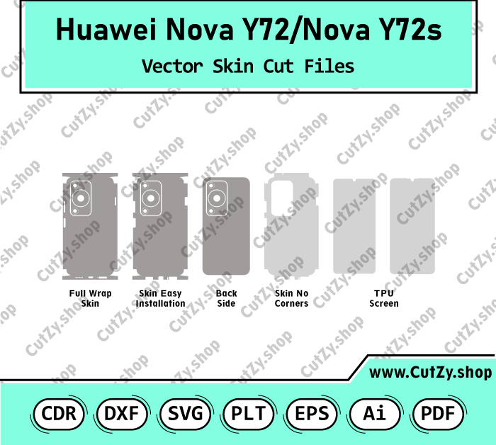 Huawei Nova Y72-Nova Y72s Vector Skin Cut Files