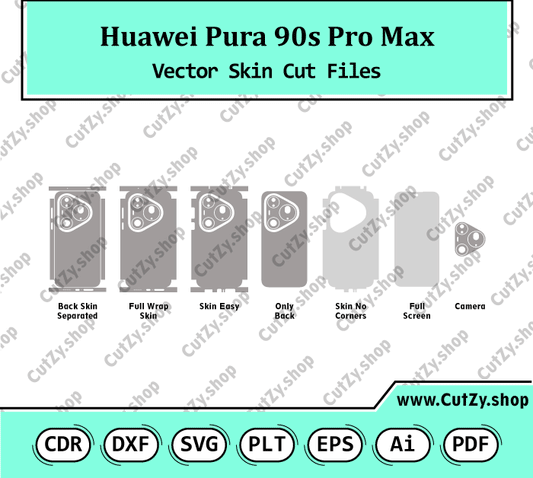 Huawei Pura 90s Pro Max-Pura 90 Pro Max Vector Skin Cut Files