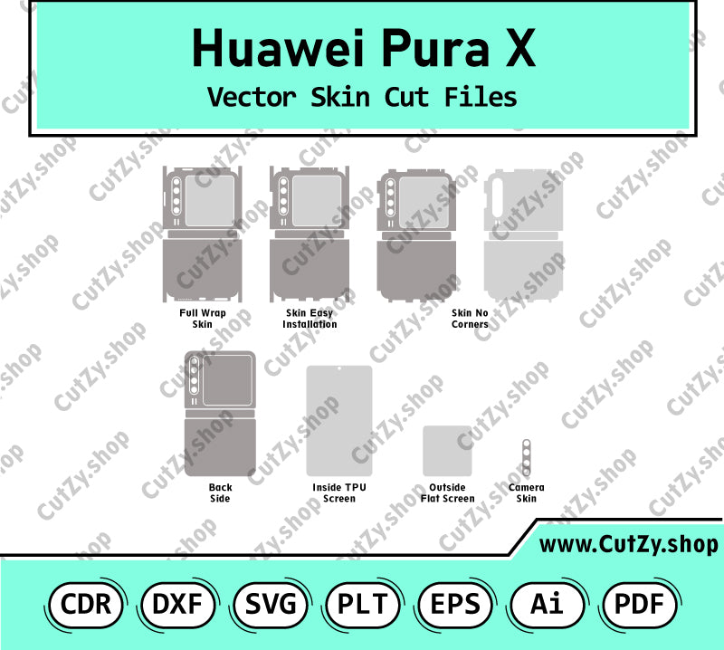 Huawei Pura X Vector Skin Cut Files
