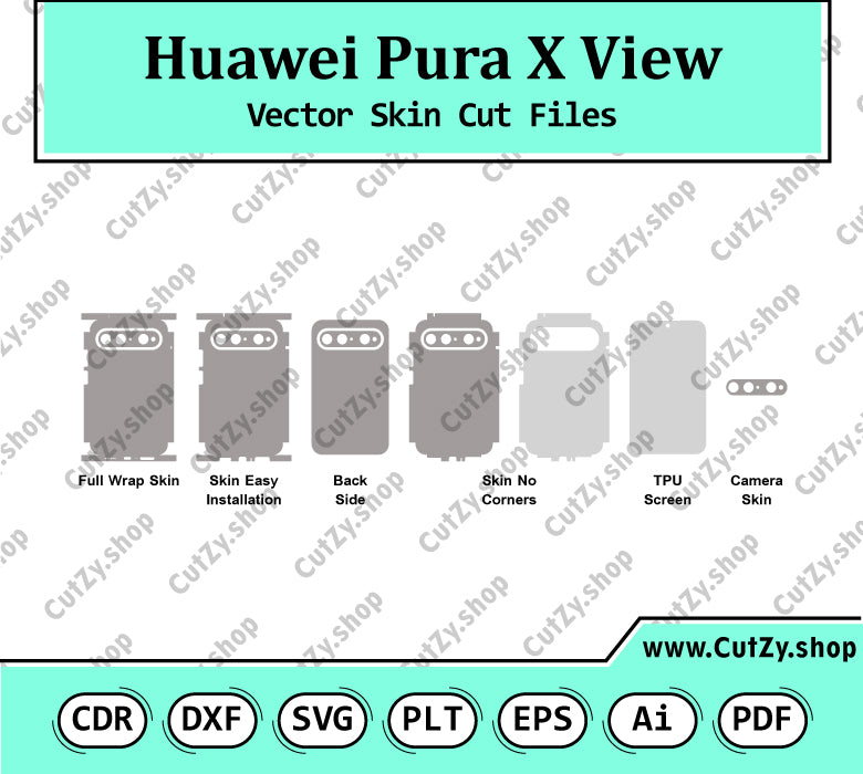 Huawei Pura X View Vector Skin Cut Files