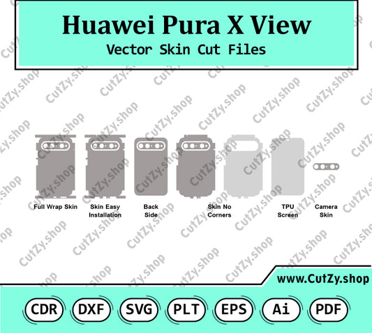 Huawei Pura X View Vector Skin Cut Files
