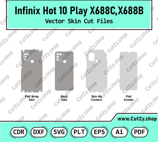 Infinix Hot 10 Play X688C X688B Vector Skin Cut Files