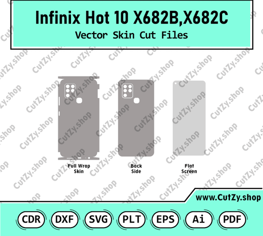 Infinix Hot 10 X682B, X682C Vector Skin Cut Files