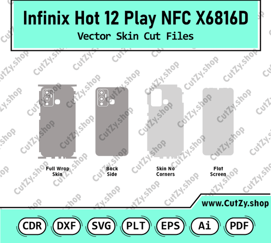 Infinix Hot 12 Play NFC X6816D Vector Skin Cut Files