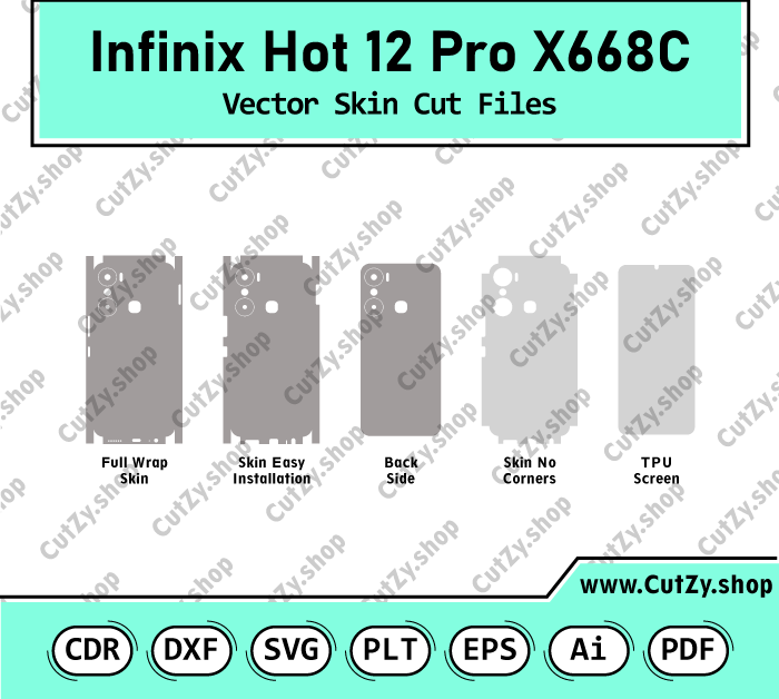 Infinix Hot 12 Pro X668C Vector Skin Cut Files