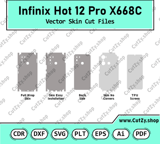 Infinix Hot 12 Pro X668C Vector Skin Cut Files