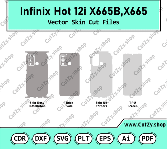 Infinix Hot 12i X665B,X665 Vector Skin Cut Files