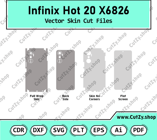 Infinix Hot 20 X6826 Vector Skin Cut Files