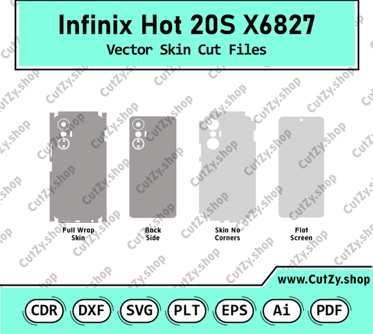 Infinix Hot 20S X6827 Vector Skin Cut Files