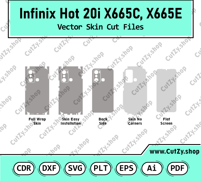 Infinix Hot 20i X665C, X665E Vector Skin Cut Files