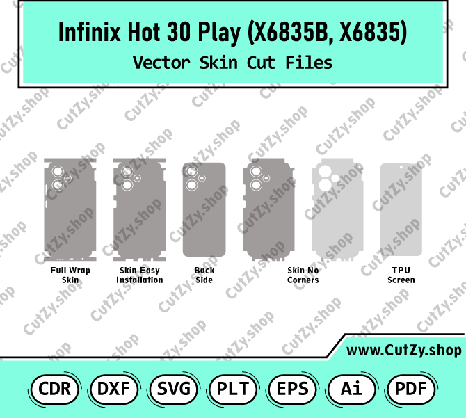 Infinix Hot 30 Play  X6835 Vector Skin Cut Files